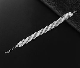 EB058b Bransoletka srebrna cyrkonie KRYSZTAŁKI 