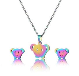 AKO079 Komplet naszyjnik i kolczyki stal chirurgiczna MISIU