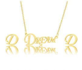 AKO097 Komplet naszyjnik i kolczyki stal chirurgiczna DREAM