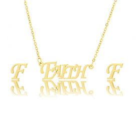 AKO098 Komplet naszyjnik i kolczyki stal chirurgiczna FAITH