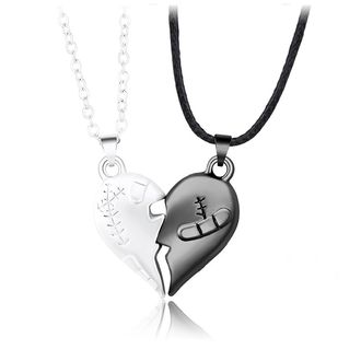 GN208a Naszyjniki dla Pary z magnesem serce