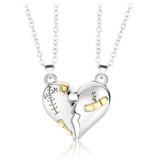 GN208b Naszyjniki dla Pary z magnesem serce