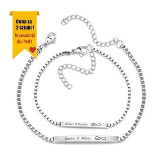 RB024 Bransoletki dla PAR z grawerem minimalistyczne