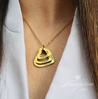 LN016b Naszyjnik z grawerem SERCA dla Mamy Kobiety personalizowany