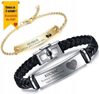 RB027h Bransoletki ze stali chirurgicznej dla PAR z grawerem PLECIONY pasek