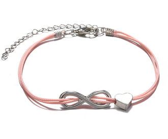 DB030a Bransoletka znak NIESKOŃCZONOŚCI z SERDUSZKIEM