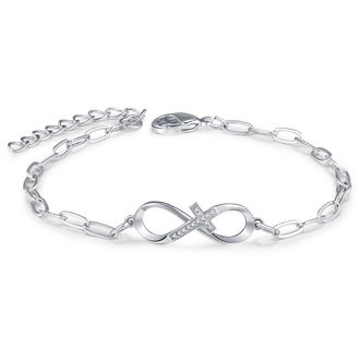 DB035b Bransoletka NIESKOŃCZONA wiara silver