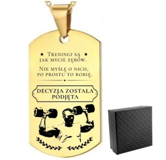 TN038b Naszyjnik nieśmiertelnik ze stali chirurgicznej dla SPORTOWCA z grawerem 