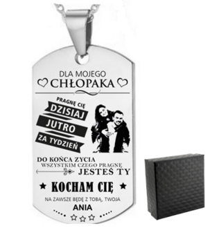 TN045a Naszyjnik dla chłopaka męski z grawerem 