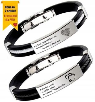 RB031 Para bransoletek z grawerem dla Niej i dla Niego