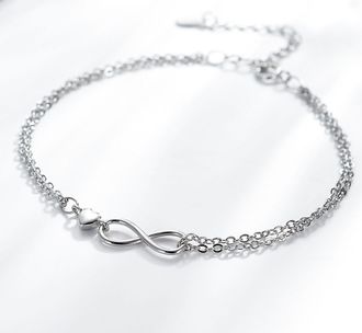 DB039 Bransoletka NIESKOŃCZONOŚĆ  z serduszkiem