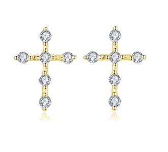 BK018a Kolczyki KRZYŻ srebro pr. 925