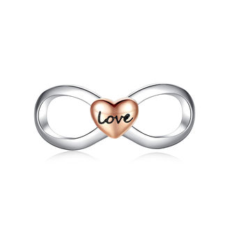 BZ035 Zawieszka Charms NIESKOŃCZONA MIŁOŚĆ srebro pr. 925