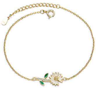 BB045 Bransoletka SŁONECZNIK srebro pr. 925 pozłacana