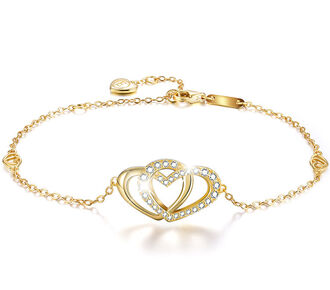 BB067b Bransoletka NIEROZERWALNI srebro pr. 925 pozłacana