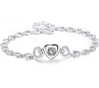 BB069 Bransoletka SERDUSZKA cyrkoniowe zdobienia srebro pr. 925