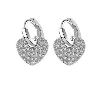 BK035 Kolczyki CYRKONIOWE SERCA srebro pr. 925