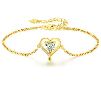 BB072 Bransoletka SERCE srebro pr. 925 pozłacana