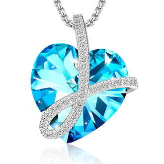 BN122b Naszyjnik DIAMENTOWE SERCE srebro pr. 925