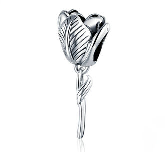 BZ047 Zawieszka Charms RÓŻA srebro pr. 925