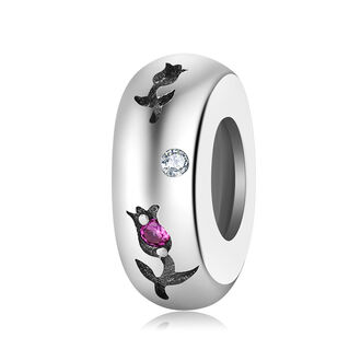 BZ063 Zawieszka Charms FLOWERS srebro pr. 925