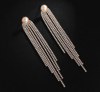 EK087a Kolczyki złote CYRKONIE kryształki perła