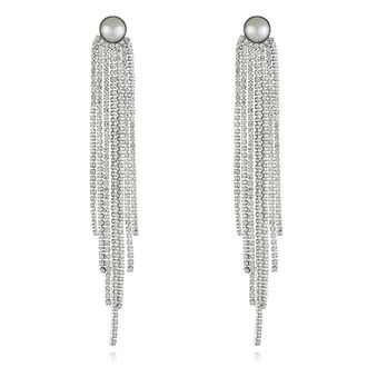 EK087b Kolczyki srebrne CYRKONIE kryształki perła