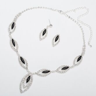 EKO027c Komplet naszyjnik kolczyki srebrny CYRKONIE kryształki 