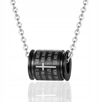 UN019 Naszyjnik ze stali chirurgicznej BECZUŁKA z modlitwą