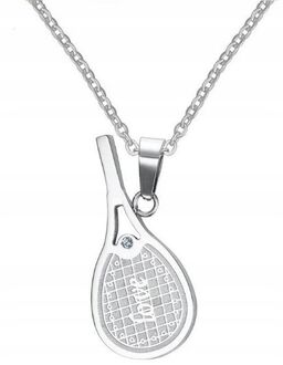 UN021 Naszyjnik ze stali chirurgicznej RAKIETA TENISOWA