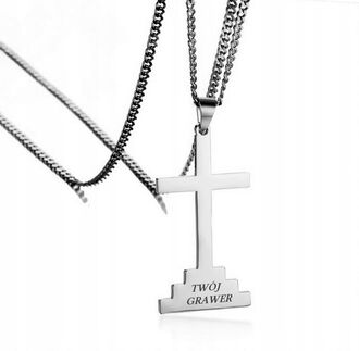 UN023 Naszyjnik ze stali chirurgicznej KRZYŻ