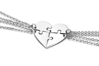 GN215a Naszyjniki dla PRZYJACIÓŁ stal chirurgiczna 4 szt