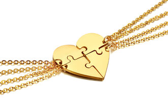 GN215b Naszyjniki dla PRZYJACIÓŁ stal chirurgiczna 4 szt