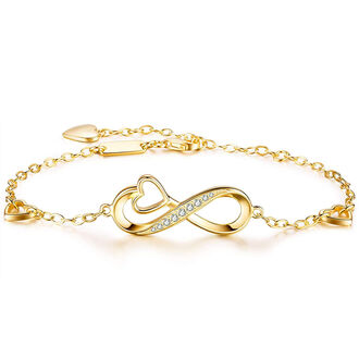 BB081a Bransoletka INFINITY serca srebro pr. 925 pozłacana
