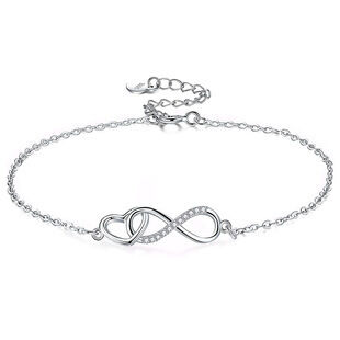 BB082 Bransoletka INFINITY serce srebro pr. 925