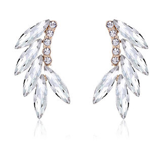 EK094a Kolczyki złote CYRKONIE kryształki BIAŁE