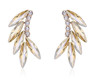 EK094b Kolczyki złote CYRKONIE kryształki ZŁOTE