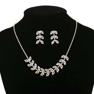 EKO053 Komplet naszyjnik kolczyki srebrny CYRKONIE kryształki 