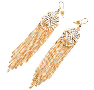 EK097b Kolczyki złote CYRKONIE kryształki ŚLUBNE długie