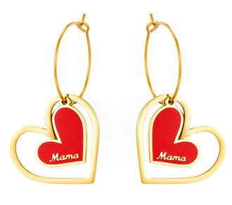 AK317a Kolczyki ze stali chirurgicznej SERCA mama