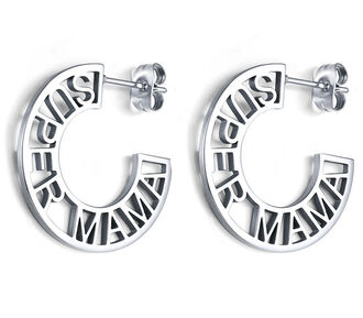 AK318a Kolczyki ze stali chirurgicznej KÓŁKA super mama