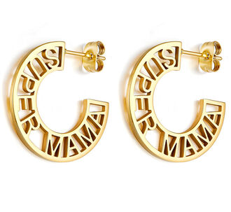 AK318b Kolczyki ze stali chirurgicznej KÓŁKA super mama