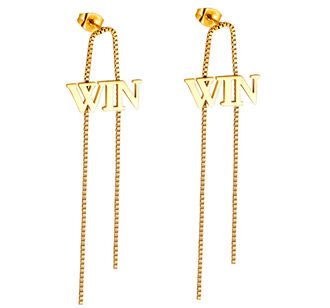 AK320a Kolczyki ze stali chirurgicznej WIN długie