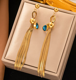 AK334 Kolczyki ze stali chirurgicznej CYRKONIE długie