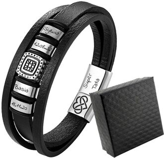 TB116 Bransoletka skórzana NORDYCKA z grawerem 