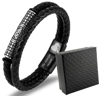 TB131 Bransoletka skórzana NORDYCKA z grawerem 