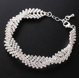 EB068b Bransoletka srebrna cyrkonie KRYSZTAŁKI 