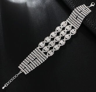 EB069b Bransoletka srebrna cyrkonie KRYSZTAŁKI 