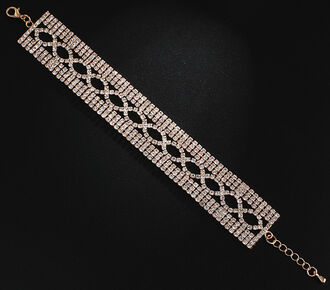 EB070a Bransoletka złota cyrkonie KRYSZTAŁKI 