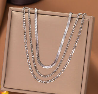 AN321a Naszyjnik ze stali chirurgicznej ŁAŃCUCH potrójny